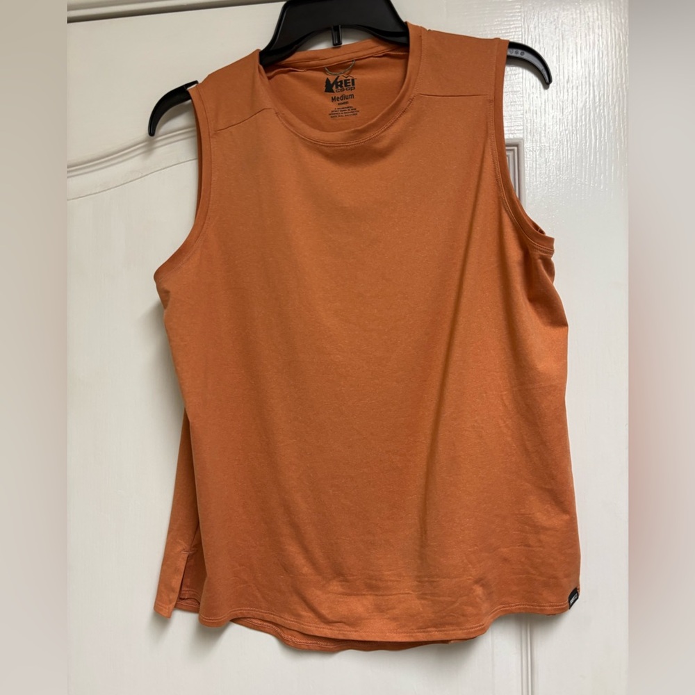 REI Coop Tangerine orange tank top medium hiking workout shirt sleeveless
